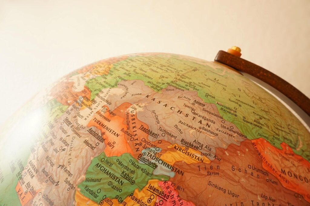 uzbekistan, globe, kazakhstan, to travel, world, map, afghanistan, central asia, tashkent, world map, route, orientation, states of america, borders, country, historical, map of the world, world travel, politics